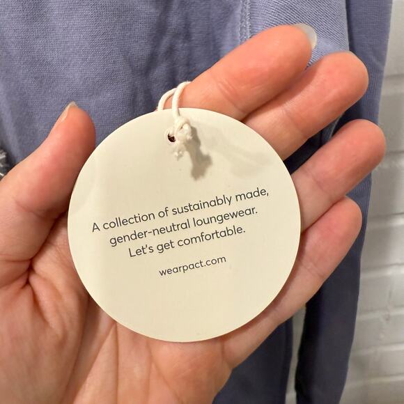 Pact NWT One For All Unisex Hoodie Sweatshirt Granite Blue Small Organic Cotton - Picture 10 of 13